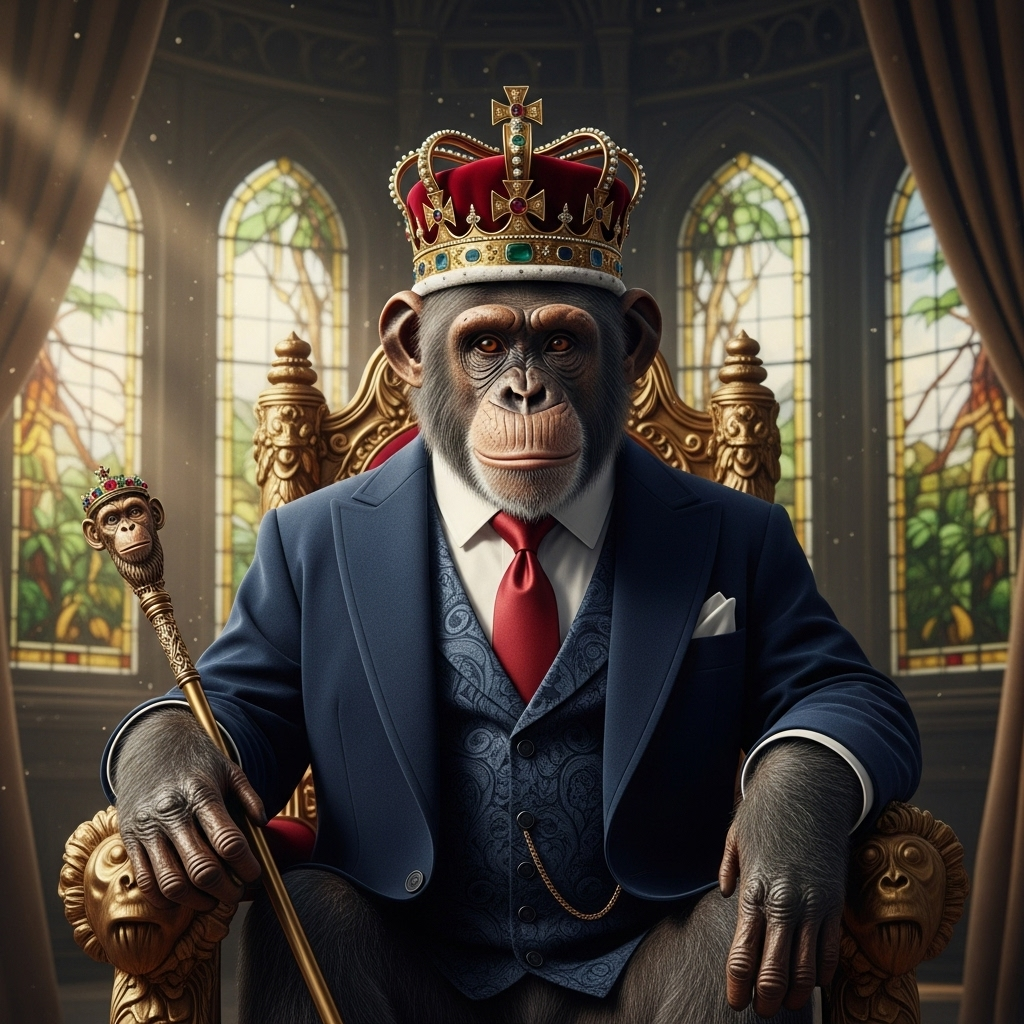 King Ape on throne